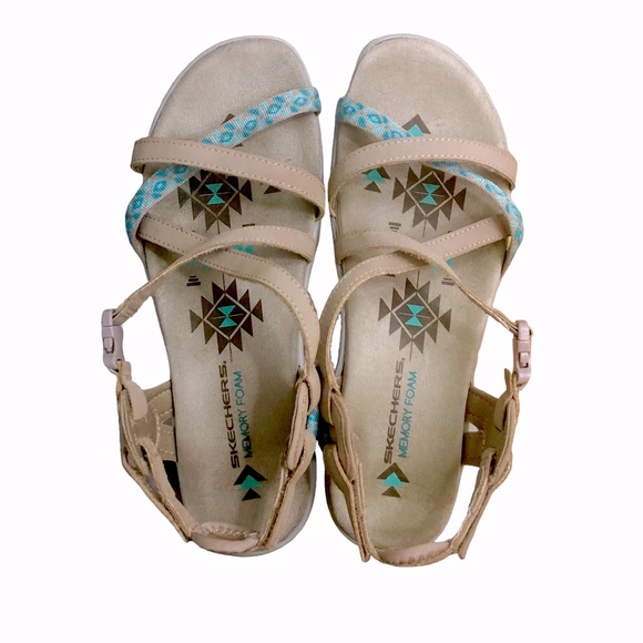 Sketchers Reggae Memory Foam Adjustable Straps Sandals size 9 - Picture 1 of 8
